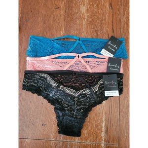 Jennifer Intimates panties  small  lace geometric lace cage 68784m 3 pack